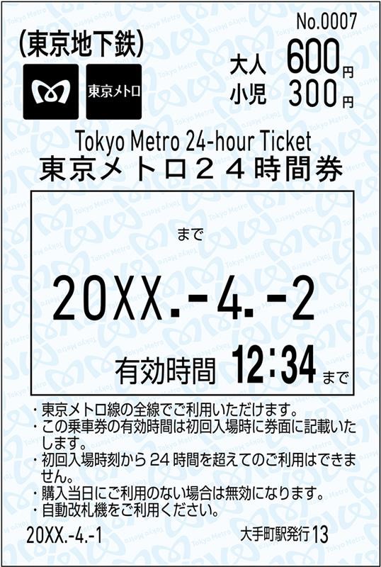 東京メトロ24時間券（当日券）
