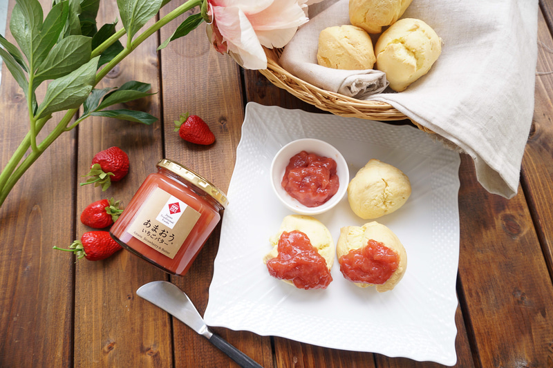 福岡県産のあまおうとニュージーランド産の無塩バターを使用している