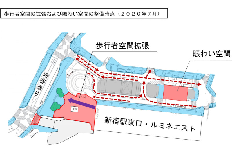 東口駅前広場（2020年7月時点）