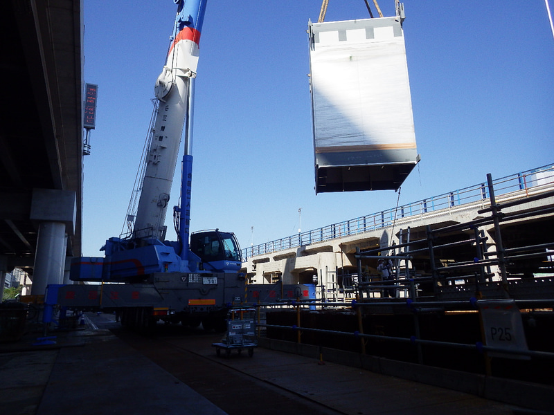 東品川区間の橋脚架設工（2018年3月～2019年3月）