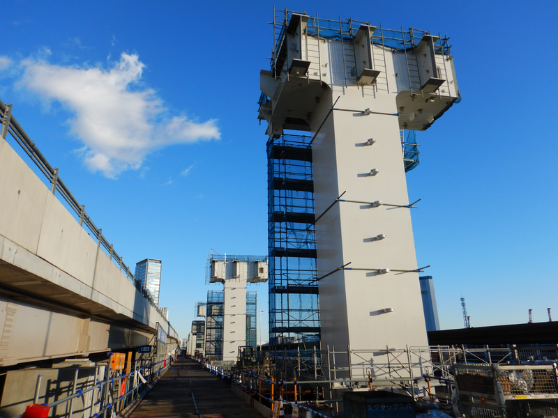 東品川区間の橋脚架設工（2018年3月～2019年3月）