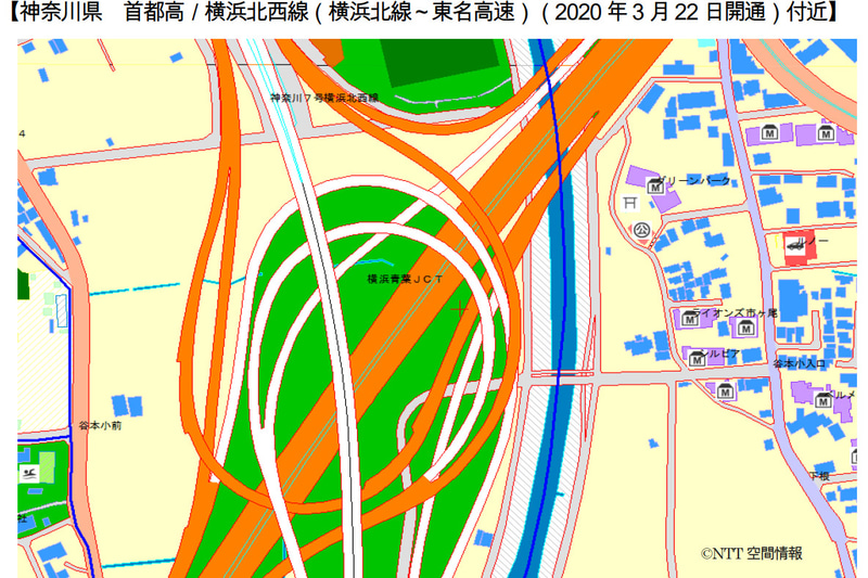 NTT空間情報は首都高 横浜北西線など最新情報を反映した「GEOSPACE 電子地図」2020年春版をリリースした