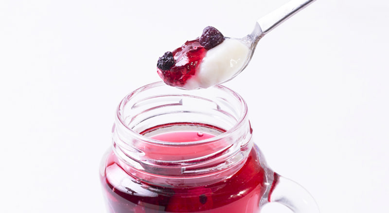 ガラスのはにわぷりん パンナコッタ＆ハイビスカスゼリー