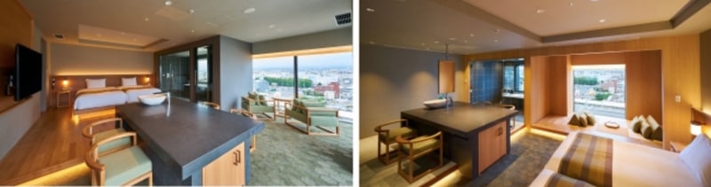 左・富士ジュニアスイート、右・富士デラックスツイン