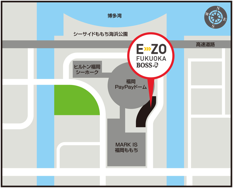 「BOSS E・ZO FUKUOKA」位置図