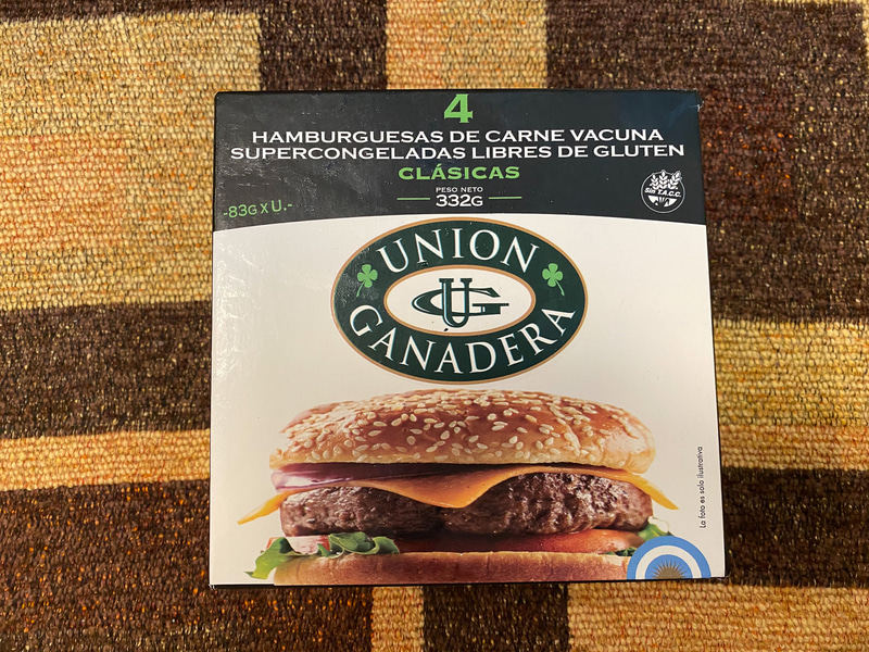 冷凍のハンバーグパティ