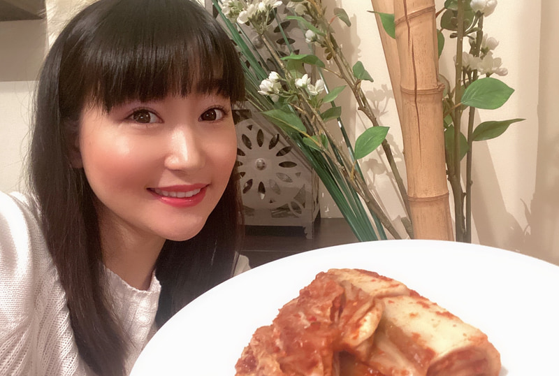 念願のキムチを食べられてうれしい