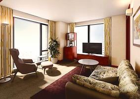 ミッドセンチュリースタイルの客室