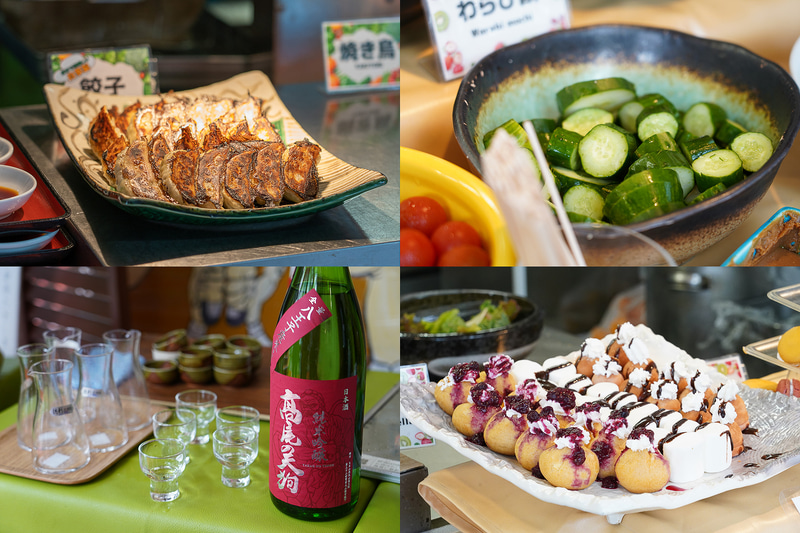 和洋中の豊富な料理が常時30種類以上並ぶ。餃子は皮から作るなどのこだわりも