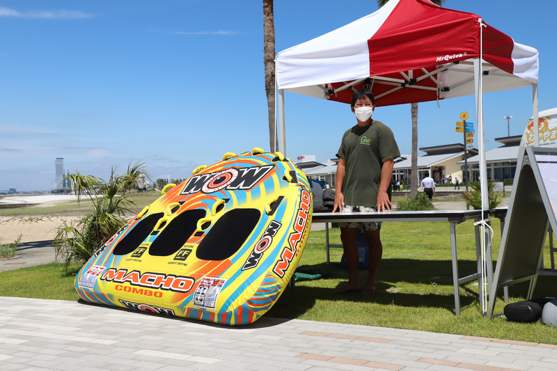 テントで受け付けて、いざトーイングチューブへ！