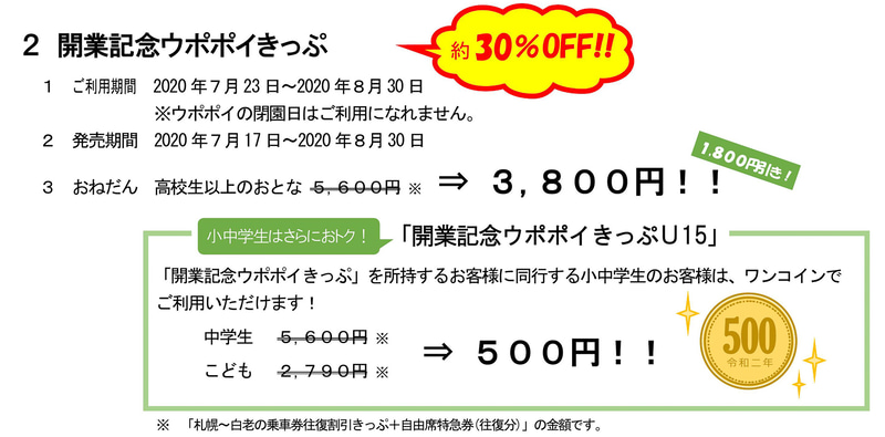 「開業記念ウポポイきっぷ」