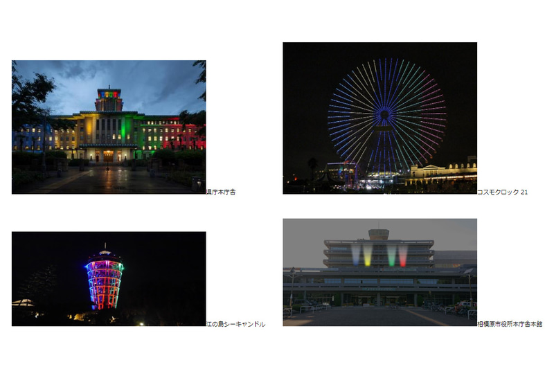 神奈川県と競技会場所在地自治体は、東京オリンピック・パラリンピック1年前を記念したライトアップを実施する