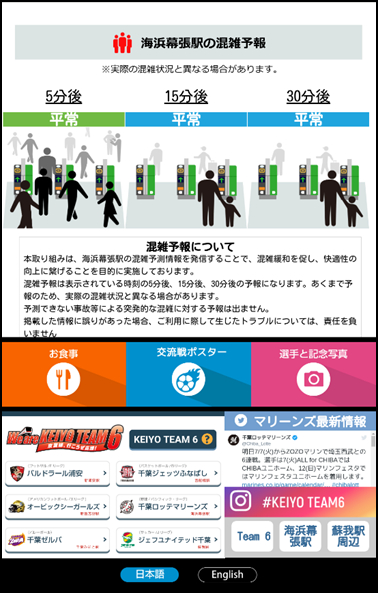 デジタルサイネージの画面イメージ