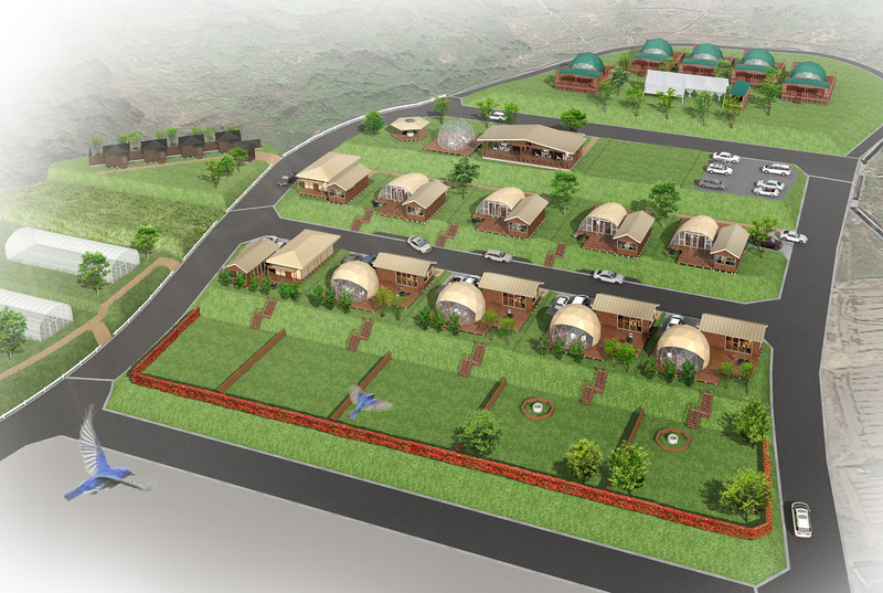 敷地には4種のグランピングテントの計15棟