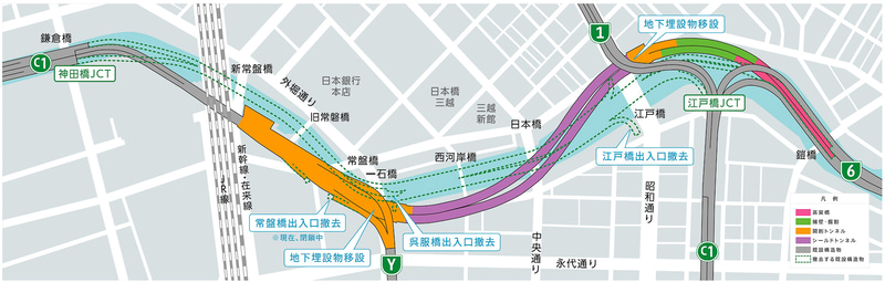 「首都高速道路 日本橋区間地下化事業」の大まかなスケジュール（画像提供：首都高速道路）