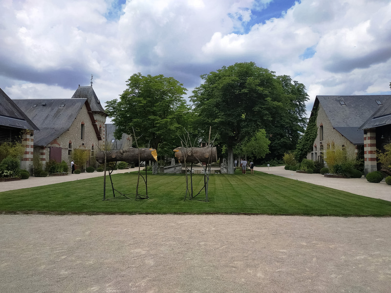 フェスティバル会場。ベンチに座って持参したお昼を食べる人も