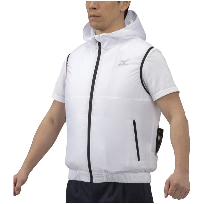 ミズノ「エアリージャケット＜ベスト＞」（ホワイト）