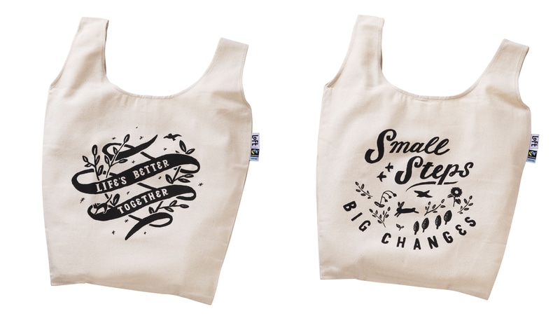 先着でフェアトレーとコットン製のお買い物バッグをプレゼント