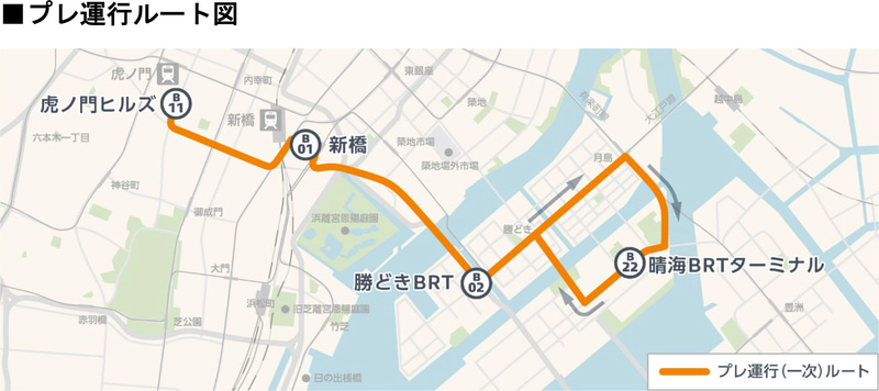 プレ運行ルート