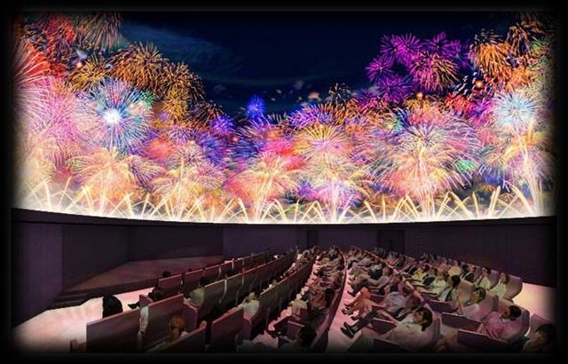 地域振興施設として営業するドーム型シアター「長岡花火ミュージアム」
