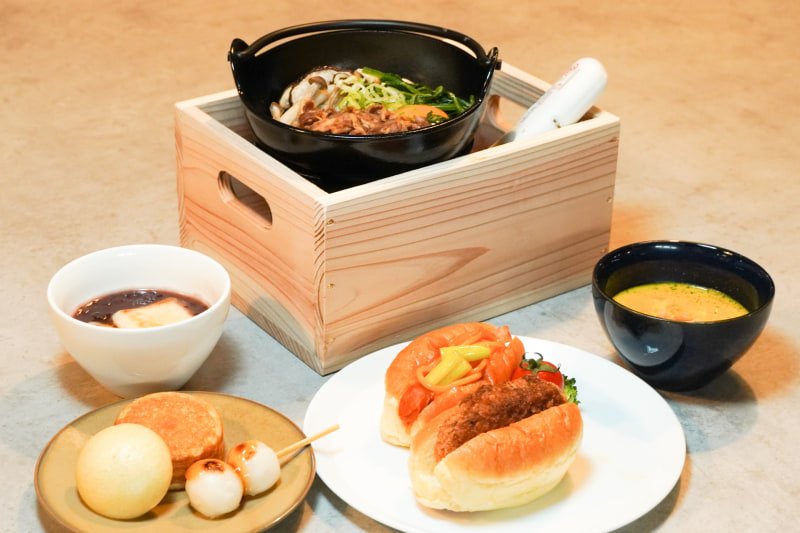 朝食の盛り付け例