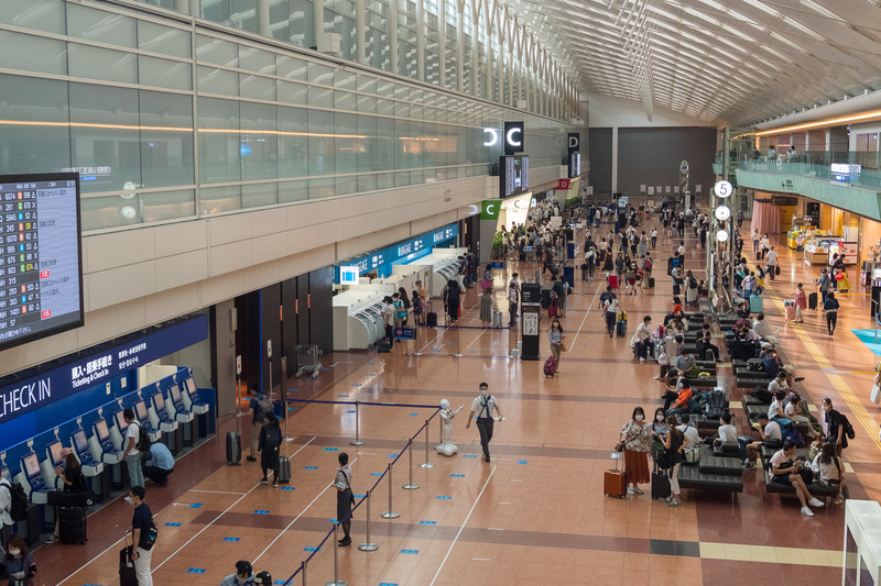 保安検査場C/Dは、Cのみが運用中