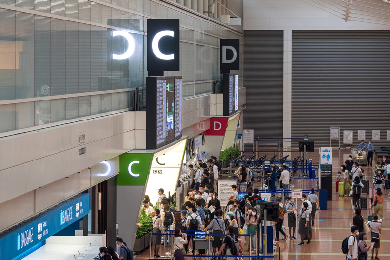 保安検査場C/Dは、Cのみが運用中