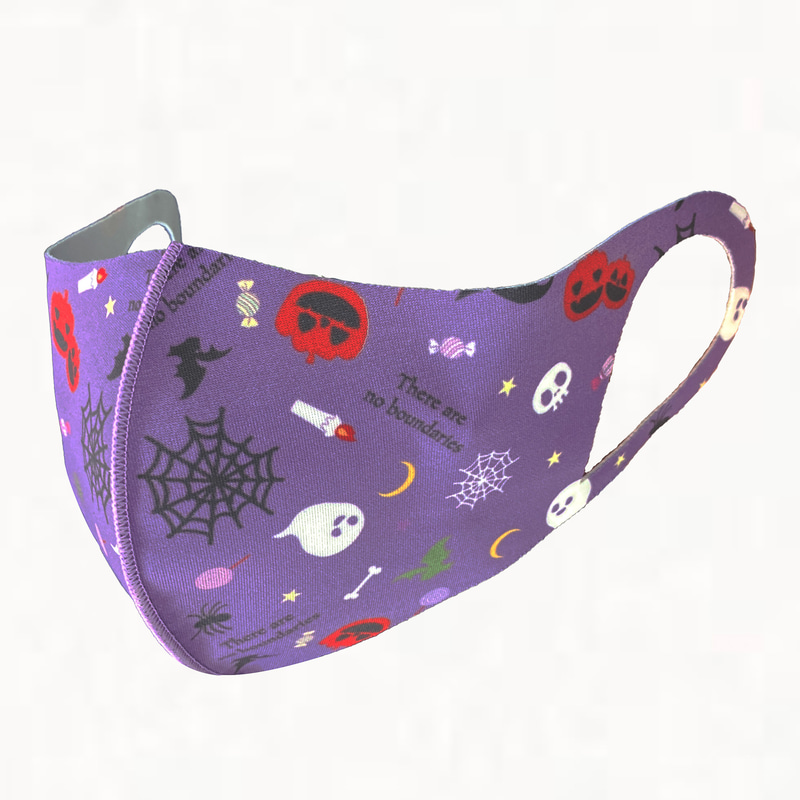 ハロウィンマスク「総柄 パープル」