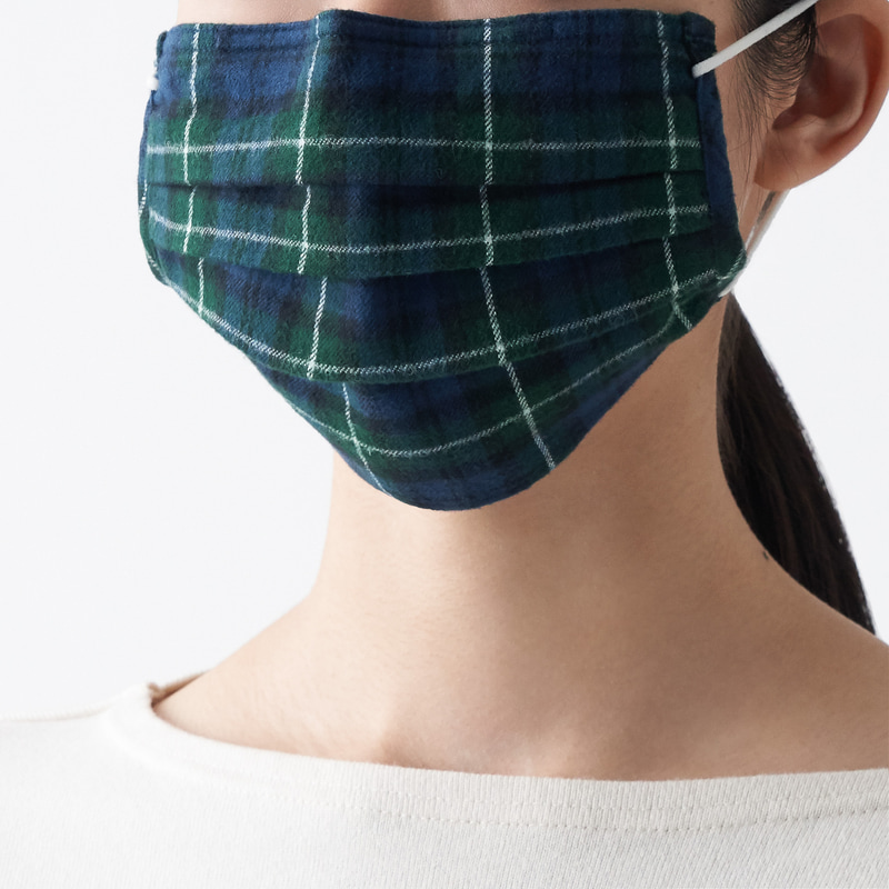 オーガニックコットンの残布を再利用して作った布マスク