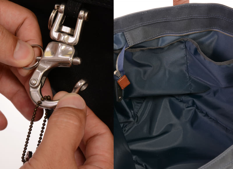 外側に付けられたシャックル