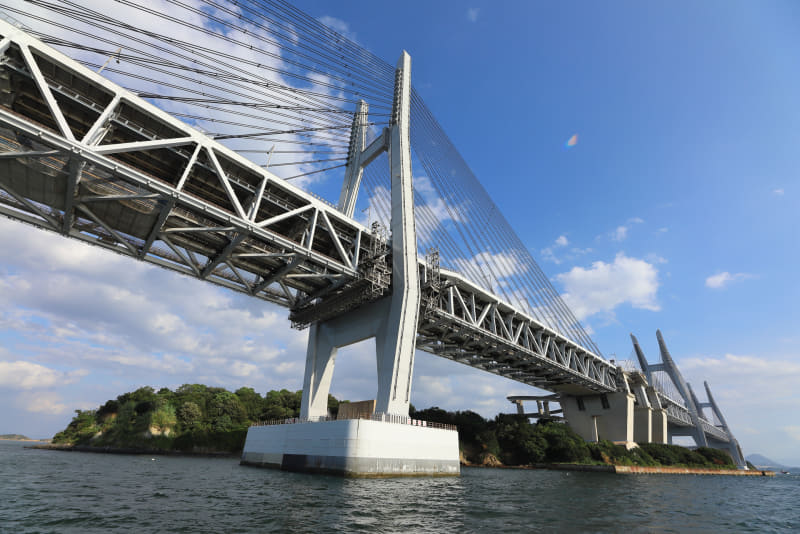 櫃石島橋（手前）を東に抜ける。非常にダイナミックな光景だ