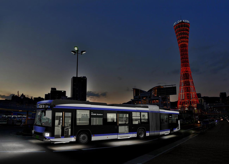 神戸市が導入する新デザインの連節バス