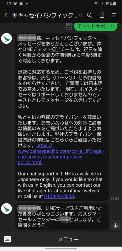 日本語のチャットでさまざまな質問に答えてくれる