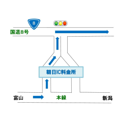富山方面から親不知ICへの迂回路