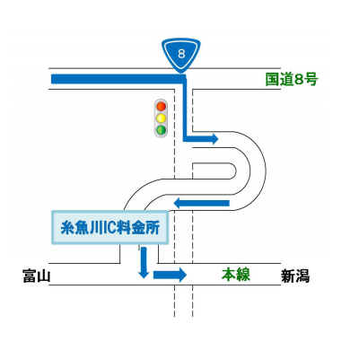 親不知ICから新潟方面への迂回路