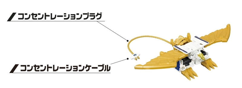 「モバイル用コンセント」をイメージした「コンセントレーションプラグ」は「輸送式バッテリー スプリームドラゴン」の尾の先についている