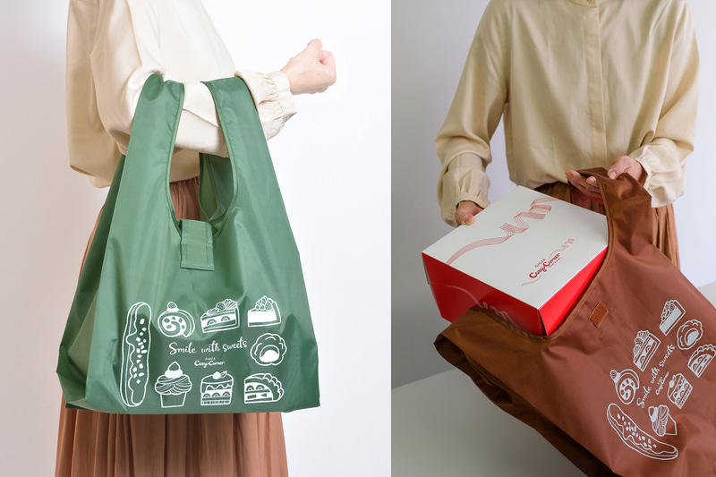 ケーキ箱がすっぽりと入る銀座コージーコーナーのエコバッグ