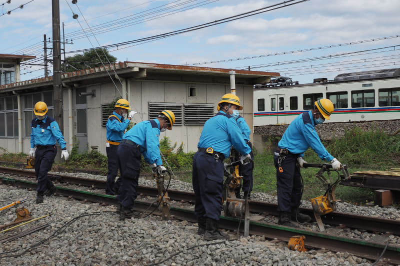 保線作業実演