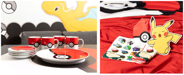 オリジナルデザインのカトラリーを常備（左）。宿泊者には非売品グッズのプレゼントも（右