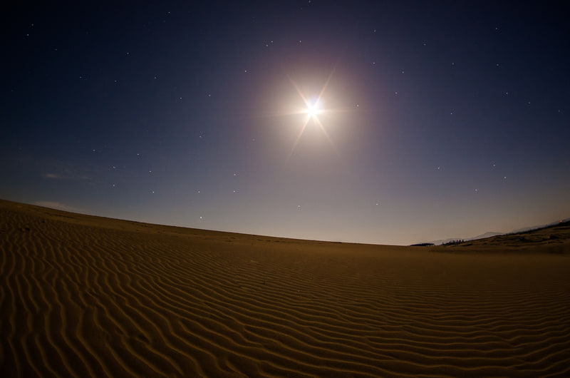 雄大な鳥取砂丘の真ん中から眺める星空は格別