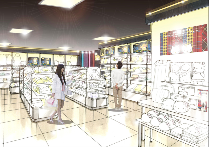 2階のモノトーンの内装