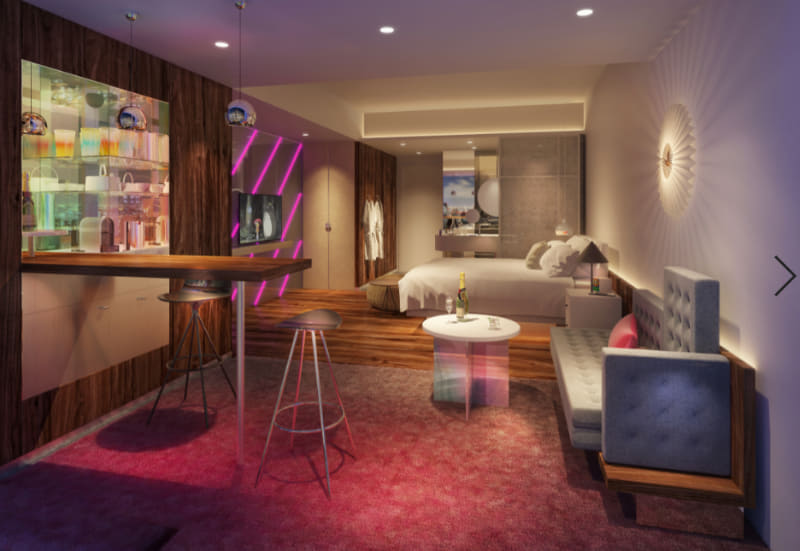 大胆なWデザインのゲストルーム（イメージ）