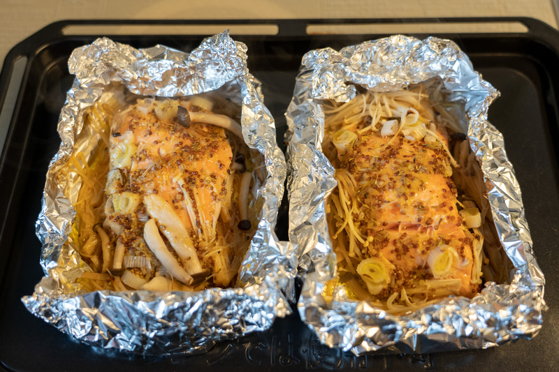 焼けました！　マスタードソースのいい香り～