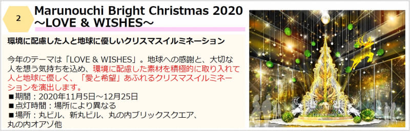 Marunouchi Bright Christmas 2020～LOVE & WISHES～