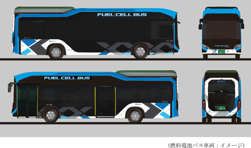 西武バスが導入する燃料電池バスのデザイン