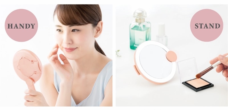 手鏡、置き鏡の2WAYで使える