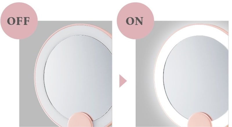 面発行のLEDライトがムラなく顔を明るく映す