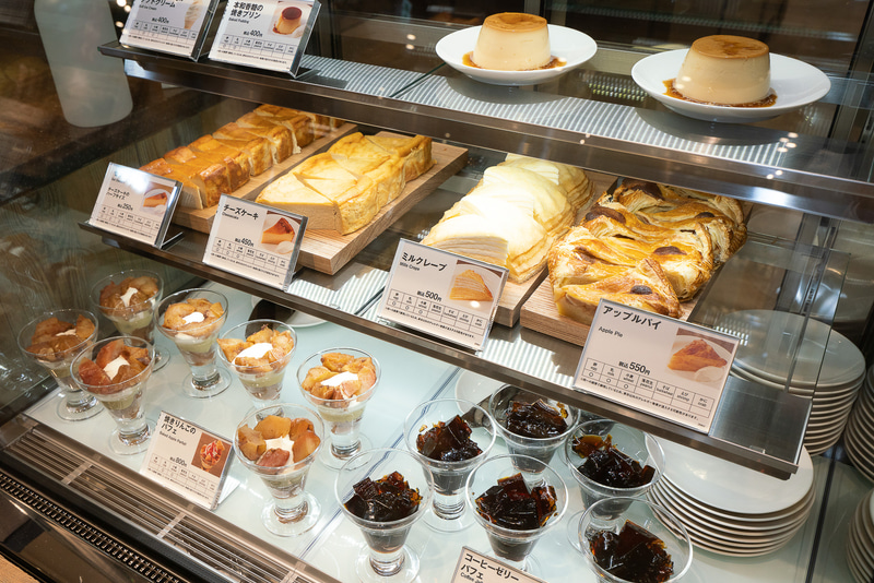 スイーツ類も充実している