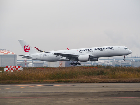 エアバス　A350 JA02XA JAL 日本航空 JAL、エアバス A350の7号機が羽田に到着。ボーイング 777の