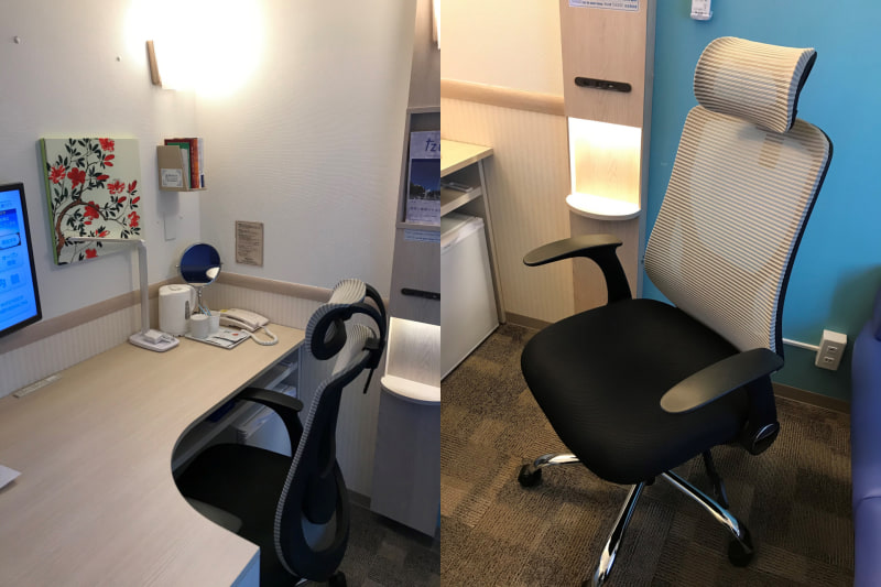 オフィス仕様の机と椅子を導入した「テレワークルーム」